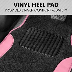 img 1 attached to 🚗 Two-Tone Faux Leather BDK Pink Carpet Car Floor Mats – Stylish Automotive Mats with Anti-Slip Features, Built-in Heel Pad, for Cars, Trucks, Vans, SUVs