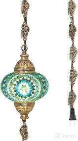 img 3 attached to (20 Colors) DEMMEX 2019 Swag Plug In Turkish Moroccan Mosaic Ceiling Hanging Light Lamp Chandelier Pendant Fixture Lantern