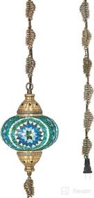 img 2 attached to (20 Colors) DEMMEX 2019 Swag Plug In Turkish Moroccan Mosaic Ceiling Hanging Light Lamp Chandelier Pendant Fixture Lantern