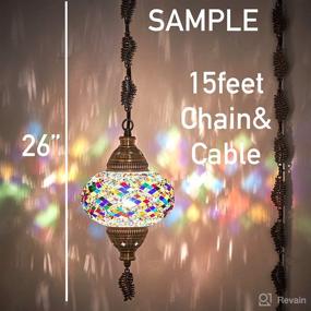 img 1 attached to (20 Colors) DEMMEX 2019 Swag Plug In Turkish Moroccan Mosaic Ceiling Hanging Light Lamp Chandelier Pendant Fixture Lantern