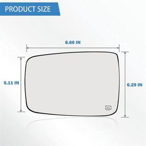 img 2 attached to 🔍 Compatible Driver Side Heated Mirror Glass for Dodge Ram Pick-Up 1500 2500 2009-2018 - Replacement 68079363AA, 68050299AA - Exterior Convex Side View Mirror with Backing Plate
