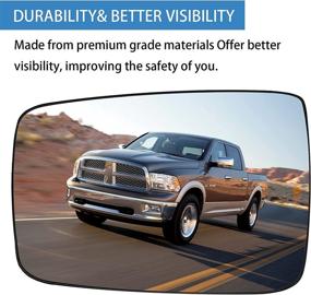 img 3 attached to 🔍 Compatible Driver Side Heated Mirror Glass for Dodge Ram Pick-Up 1500 2500 2009-2018 - Replacement 68079363AA, 68050299AA - Exterior Convex Side View Mirror with Backing Plate