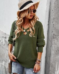 img 1 attached to Stylish And Comfortable Women'S Knit Sweater Tops With Off-Shoulder Design And Long Sleeves