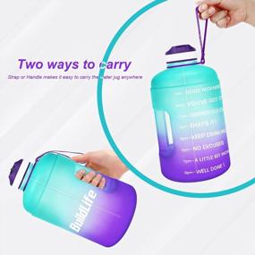 img 1 attached to 128OZ/73OZ BPA Free Reusable Water Bottle With Straw & Time Marker - BuildLife Gallon Motivational Drinking Tracker For Gym Sports Outdoor Daily Use