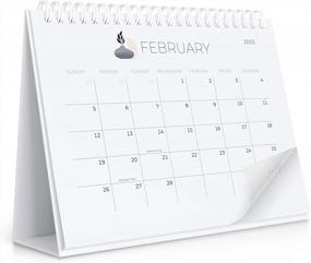 img 4 attached to Небольшой настольный календарь с наклейками на 2023 год – органайзер для рабочего стола с откидной крышкой 6 x 8 дюймов – до июня 2024 года