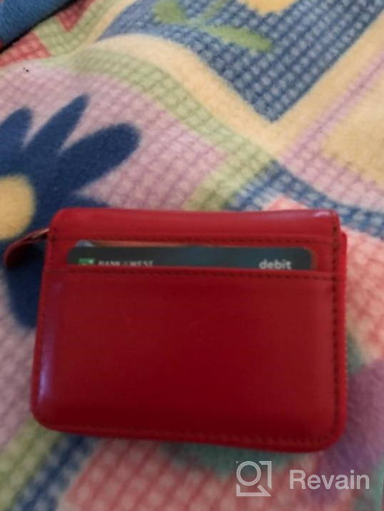 img 1 attached to Women'S Red Leather RFID Credit Card Holder & Coin Purse With Zipper Closure By Earnda review by Alex Romero