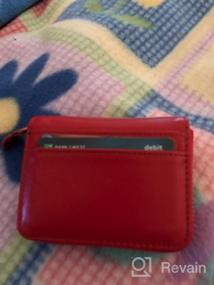 img 5 attached to Women'S Red Leather RFID Credit Card Holder & Coin Purse With Zipper Closure By Earnda