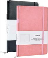 2 pack hardcover notebook - joynote a5 college ruled writing journal with pen loop, 96 sheets/192 pages & 2 plan stickers gifts | 5.75 x 8.25 inches (black pink) logo
