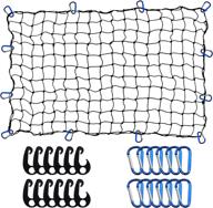 🚚 funmit 4x6ft cargo net: stretchable to 8x12ft with 12 carabiners - bungee cargo netting for pickup truck bed логотип