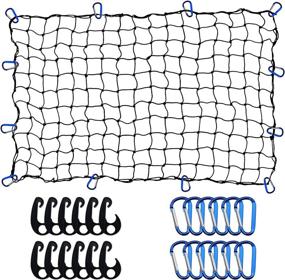 img 4 attached to 🚚 Funmit 4x6ft Cargo Net: Stretchable to 8x12ft with 12 Carabiners - Bungee Cargo Netting for Pickup Truck Bed