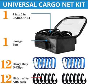 img 2 attached to 🚚 Funmit 4x6ft Cargo Net: Stretchable to 8x12ft with 12 Carabiners - Bungee Cargo Netting for Pickup Truck Bed