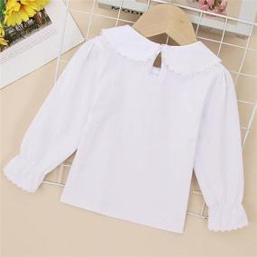 img 3 attached to 👚 MODNTOGA Sleeve Collar Blouse Off White: Stylish Girls' Clothing Tops, Tees & Blouses