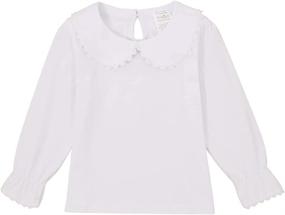 img 4 attached to 👚 MODNTOGA Sleeve Collar Blouse Off White: Stylish Girls' Clothing Tops, Tees & Blouses