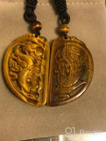 img 5 attached to Ожерелья для пар с драконом-фениксом из натурального камня для подходящих нарядов и модных аксессуаров