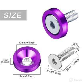 img 3 attached to 🔩 TOMALL 20Pcs Billet Aluminum Fender Bumper Washer Bolt Engine Bay Dress Up Fastener Kit License Plate Decor Bolts - M6 Bolt Screw Accessories (Purple)