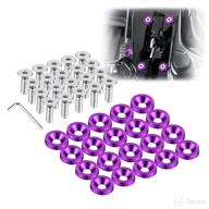 🔩 tomall 20pcs billet aluminum fender bumper washer bolt engine bay dress up fastener kit license plate decor bolts - m6 bolt screw accessories (purple) logo