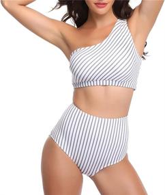 img 2 attached to NAFLEAP Shoulder Swimsuits Bikini Bathing Women's Clothing via Swimsuits & Cover Ups