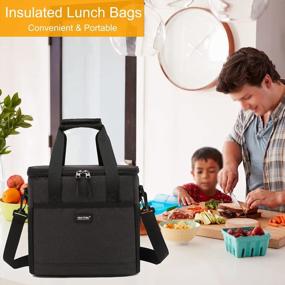 img 3 attached to Stay Cool And Organized With Our Large 15L Insulated Lunch Bag For Men And Women - Perfect For Picnic Time, With Side Pockets, Water Bottle Holder, And Leakproof 16-Can Cooler!