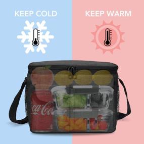 img 1 attached to Stay Cool And Organized With Our Large 15L Insulated Lunch Bag For Men And Women - Perfect For Picnic Time, With Side Pockets, Water Bottle Holder, And Leakproof 16-Can Cooler!