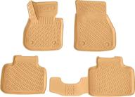 croc liner floor mats: beige, custom fit for bmw x1 (2016-2022) - all weather front and rear logo