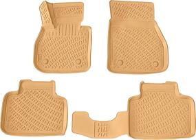 img 4 attached to Croc Liner Floor Mats: Beige, Custom Fit for BMW X1 (2016-2022) - All Weather Front and Rear