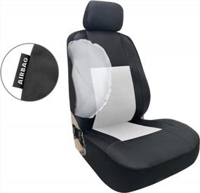 img 3 attached to 🚗 Universal Fit Auto Seat Covers - Waterproof Leather & Airbag Compatible Front Seat Protectors for Car, Truck, Van, and SUV by AUTOYOUTH - Gray