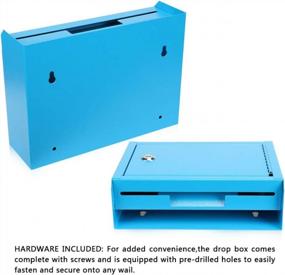 img 1 attached to Kyodoled Suggestion Box,Locking Mailbox, Key Drop Box, Wall Mounted Mail Box,Safe Lock Box,Ballot Box,Donation Box 9.8" W X 3" D X 7" H, Blue