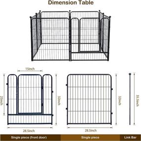 img 1 attached to 🐾 Portable Silver Gray Dog Playpen: Heavy Duty, 32 Inch Height for Large/Medium Dogs - Indoor/Outdoor Exercise Fence with Door