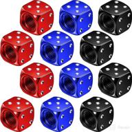 🎲 multi-colored aluminum dice valve stem caps for car, motorcycle, and bicycle tires – set of 12 логотип