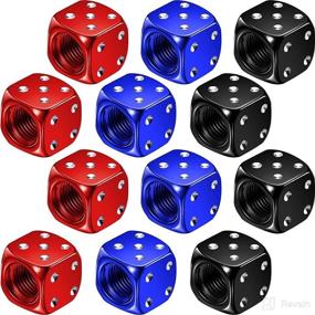 img 4 attached to 🎲 Multi-Colored Aluminum Dice Valve Stem Caps for Car, Motorcycle, and Bicycle Tires – Set of 12