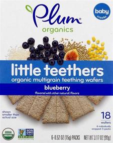 img 3 attached to 🍇 "Маленькие зубки Plum Organics: вкус черники, 0,52 унции, упаковка из 6 штук – успокаивающие зубные печеньки