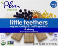 🍇 "маленькие зубки plum organics: вкус черники, 0,52 унции, упаковка из 6 штук – успокаивающие зубные печеньки логотип