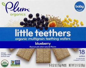 img 4 attached to 🍇 "Маленькие зубки Plum Organics: вкус черники, 0,52 унции, упаковка из 6 штук – успокаивающие зубные печеньки