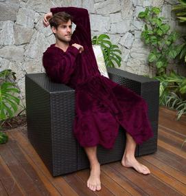 img 2 attached to Verabella Men & Women'S Plush Fleece Robe W/ Hood - Solid Color Bathrobe