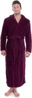 verabella men & women's plush fleece robe w/ hood - solid color bathrobe logo
