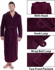 img 1 attached to Verabella Men & Women'S Plush Fleece Robe W/ Hood - Solid Color Bathrobe