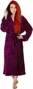 img 3 attached to Verabella Men & Women'S Plush Fleece Robe W/ Hood - Solid Color Bathrobe