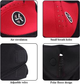 img 2 attached to 3PCS Neoprene Thermal Fleece Cold Weather Half Face Mask - Ideal For Motorcycle, Bicycle, Skiing & More!