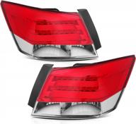 2008-2013 honda accord inspire 8th gen sedan tail light assembly replacement - red housing, clear lens logo