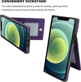img 1 attached to Vaburs IPhone 12 Pro Max Wallet Case Card Holder Kickstand PU Leather Full Body Shockproof Protection Cover For IPhone 12 Pro Max 6.7 Inch(Purple)