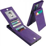 vaburs iphone 12 pro max wallet case card holder kickstand pu leather full body shockproof protection cover for iphone 12 pro max 6.7 inch(purple) логотип