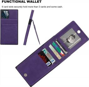 img 2 attached to Vaburs IPhone 12 Pro Max Wallet Case Card Holder Kickstand PU Leather Full Body Shockproof Protection Cover For IPhone 12 Pro Max 6.7 Inch(Purple)