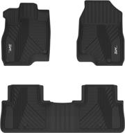 3w floor mats for acura rdx 2019-2022 tpe all weather custom fit floor liner - full set car liners black logo