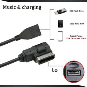 img 1 attached to 🔌 Enhance Your Audi Experience: JIMAT Audi AMI MDI MMI USB AUX Audio Cable for USB Music & Phone Charging in A3 A4 A5 A6 S5 A8 Q7 S4 VW (Not for Phone Music)