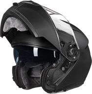 🏍️ ilm matte black modular full face helmet flip up dual visor dot approved model 159 - adult motorcycle helmet (size large) logo