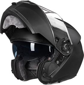 img 4 attached to 🏍️ ILM Matte Black Modular Full Face Helmet Flip up Dual Visor DOT Approved Model 159 - Adult Motorcycle Helmet (Size Large)
