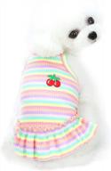 colorful rainbow striped pet tutu dress for small dogs - cute cherry princess skirt in pink for spring and summer - ideal apparel for small to medium puppies - yaodhaod pet clothes logo