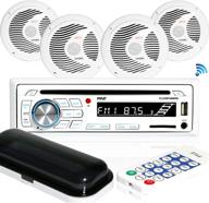 🔊 pyle plcdbt85mrw marine stereo receiver speaker kit: in-dash lcd digital console, 6.5” waterproof speakers (4) with bluetooth, mp3/usb/sd/aux/fm radio reader, remote control, and built-in microphone логотип