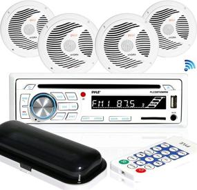 img 4 attached to 🔊 Pyle PLCDBT85MRW Marine Stereo Receiver Speaker Kit: In-Dash LCD Digital Console, 6.5” Waterproof Speakers (4) with Bluetooth, MP3/USB/SD/AUX/FM Radio Reader, Remote Control, and Built-in Microphone