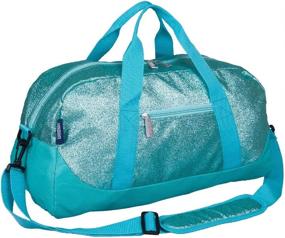 img 4 attached to Wildkin Kids Overnighter Duffel Bag: Perfect For Sleepovers & Travel, Carry-On Size & Ideal For School Practice Or Overnight (Blue Glitter)